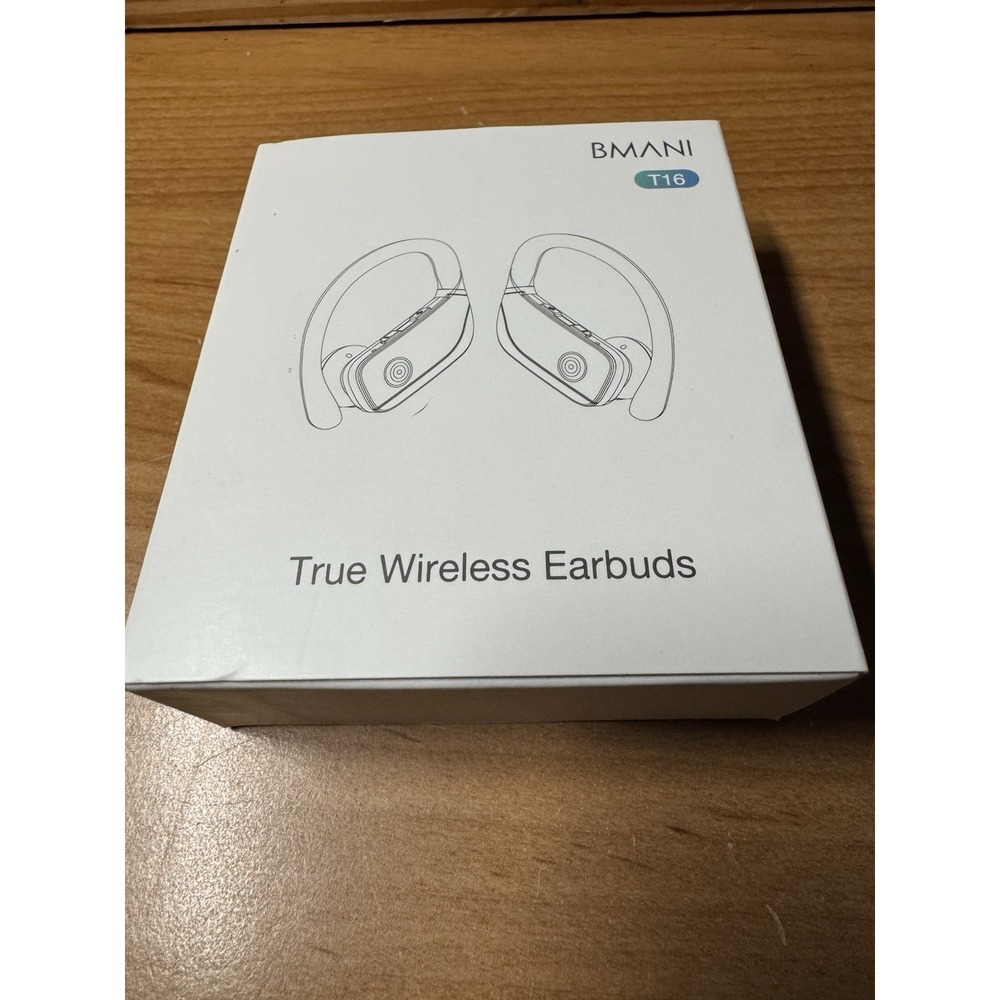 BMANI T16 True Wireless Bluetooth Ear-Hook Sports Earbuds w/ Case Black
